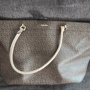 Calvin Klein Brown Monogram Tote Bag